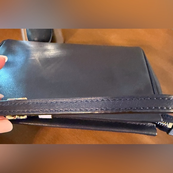 Coach Lite Blue/Navy Blue with Yellow Accents Larger Wristlet- Zippered Pouch - Picture 5 of 12